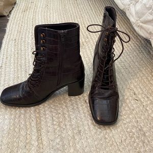 ASOS lace up heeled combat boots
